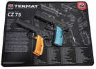 TekMat Cleaning Mat Pistol Size 11"x17" For CZ-75 Black TEK-R17-CZ75