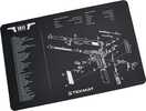 TekMat TEKR17KAHRPSRS KAHR Cleaning Mat Black Thermoplastic Fiber Top W/Vulcanized Rubber Back 11" X 17"