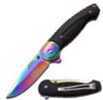 M-Tech 4.5" Rainbow Ti-Coated Blade Black Aluminum Handle