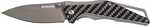 Schrade SCH706 Folder 2.75 in Gray Blade Carbon Fiber Handle