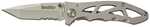 Smiths Products 51009 Caprella 2.95" Folding Drop Point Part Serrated Bead Blasted 400 SS Blade/Silver Skeletonized Stai