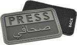 Hazard 4 Black Reporter Rubber Velcro Patch (Arabic)