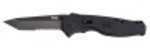 SOG Flash II Tanto Folding Knife Black TiNi Part Serrated