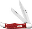 Case  11324 Stockman 1.73"/2.30" Folding Clip/Pen Plain Mirror Polished Tru-Sharp SS Blade/ Smooth Red Bone Handle