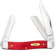 Case 10764 Dark Red Bone Stockman Folding Clip Point/Sheepsfoot/Spey Plain Mirror Polished Tru-Sharp SS Blade/ Smooth Da