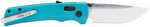 S.o.g Sog11181341 Flash At 3.45" Folding Straight Back Plain Satin Cryo D2 Steel Blade, Petrol Green Grn Handle, Peg Box