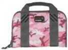 G Outdoors Double Pistol Case With Quilted Tricot Lining Nylon Pink 1308PCPK