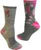 Browning LADIES 2 Pack Wool Blend SOCKS Med Grey/Pink & PINKCAMO