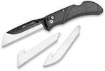 Outdoor Edge RW3060C RazorWork 3" Folding Drop Point/Utility Plain/Gut Hook Black Satin 420J2 SS Blade, Gray Nonslip Gra