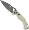 CobraTec Knives TANAFRYK Ryker 3.75" Folding Plain Black Stonewashed D2 Steel Blade, 5" Tan Textured G10 Handle